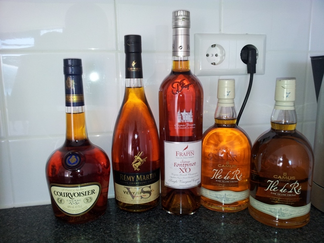 5 Stuks cognac van 232 voor 160 euro